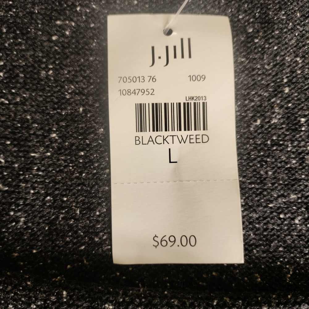J. Jill Women's Skirt L black tweed 55% Silk 45% Cotton Skirt NWT - Picture 13 of 16